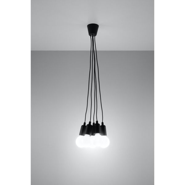 Lampa wisząca Sollux SL.0574 Diego 5 black