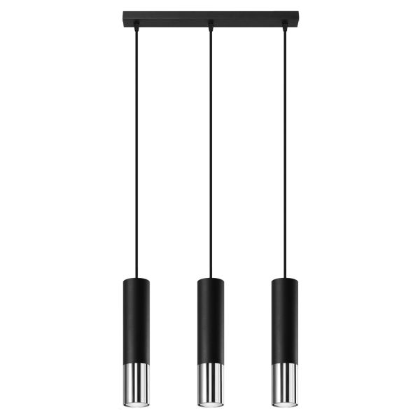 Lampa wisząca Sollux SL.0942 Loopez 3L black/chrome