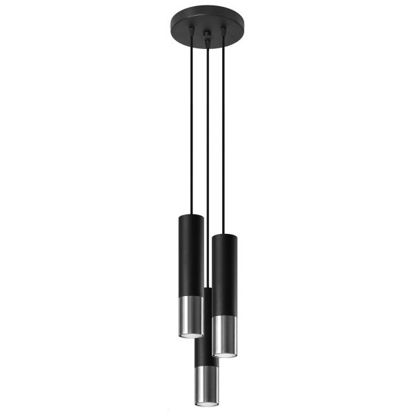 Lampa wisząca Sollux SL.0943 Loopez 3P black/chrome