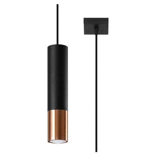 Lampa wisząca Sollux SL.0946 Loopez 1 black/copper