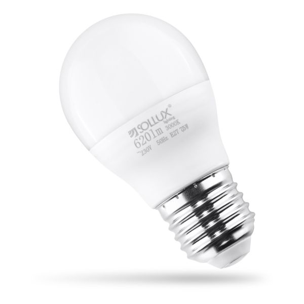 Лампа світлодіодна Sollux SL.0968 потужністю 7.5W. Типорозмір — P45 з цоколем E27, температура кольору — 3000K