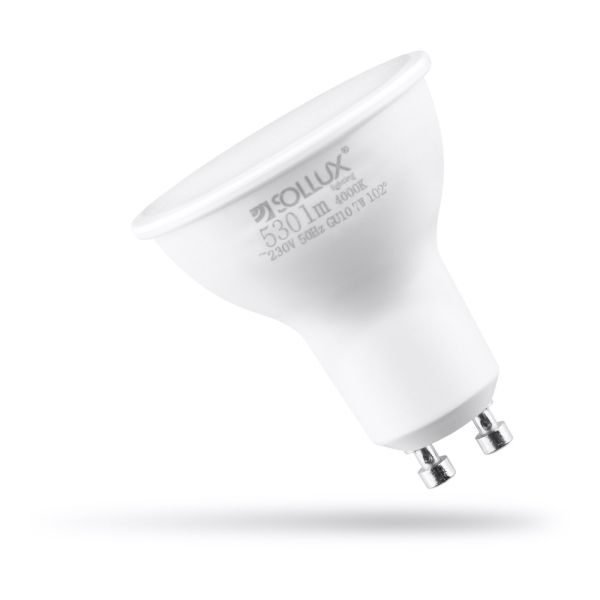 Лампа світлодіодна Sollux SL.0973 потужністю 7W. Типорозмір — MR16 з цоколем GU10, температура кольору — 4000K