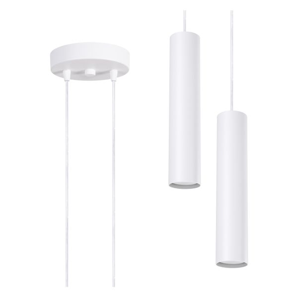 Lampa wisząca Sollux SL.1868 Lagos 2p Biała