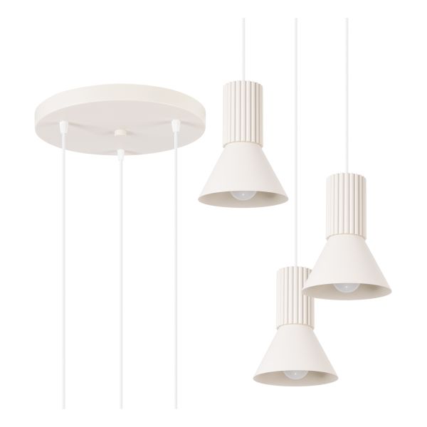 Lampa wisząca Sollux SL.1871 Estria 3p Beżowa