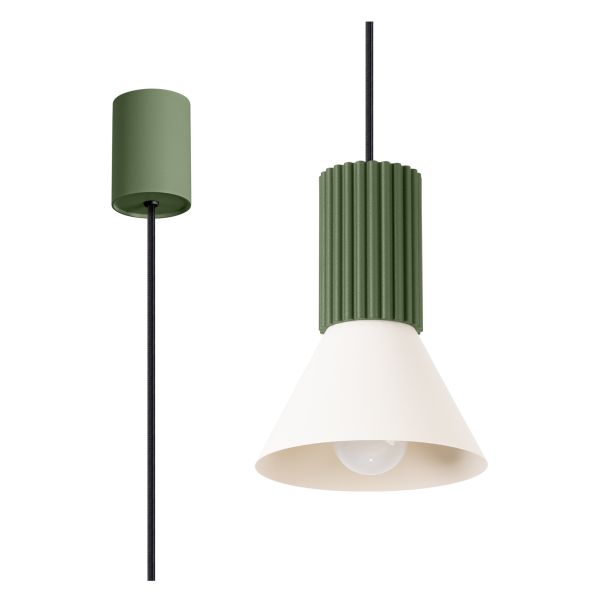 Підвісний світильник Sollux SL.1872 Estria 1 Beżowa/zielona Oliwka