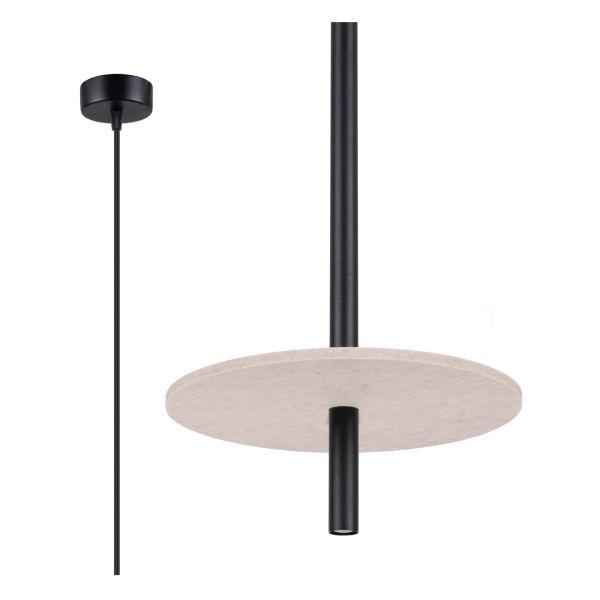 Підвісний світильник Sollux SL.1879 Feltro 1 Czarna/beżowa