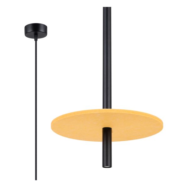 Підвісний світильник Sollux SL.1880 Feltro 1 Czarna/żółta