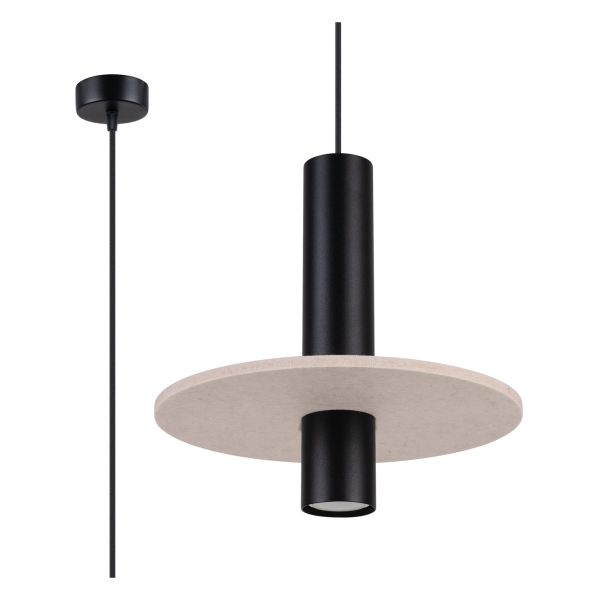 Підвісний світильник Sollux SL.1882 Pelta 1 Czarna/beżowa
