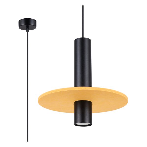 Підвісний світильник Sollux SL.1883 Pelta 1 Czarna/żółta