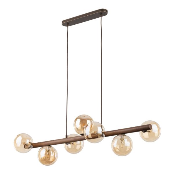 Lampa wisząca TK Lighting 11096 Estera Wood Orzech Bursztyn