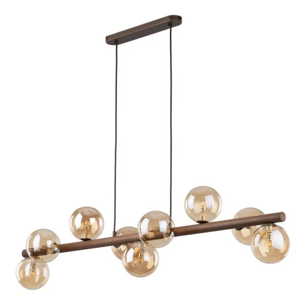 Lampa wisząca TK Lighting 11097 Estera Wood Orzech Bursztyn