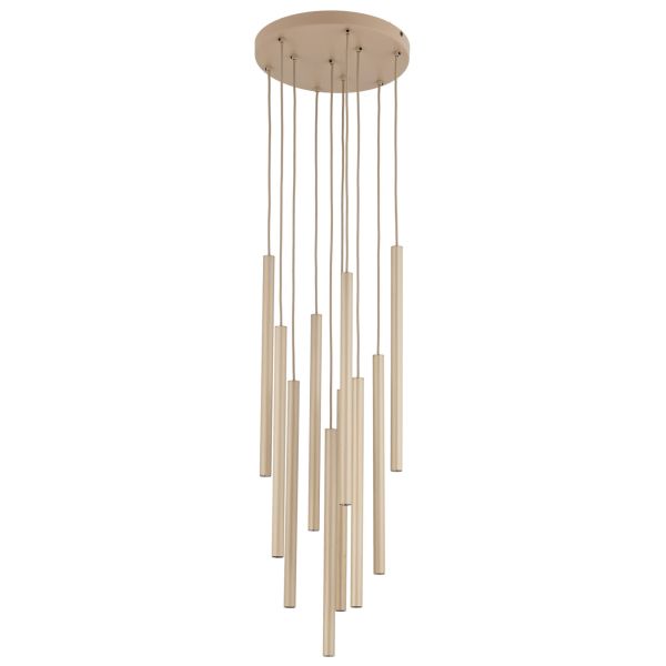 Підвісний світильник TK Lighting 11494 Ferro Sabia Champagne Lampa Wisząca 10xG9 Koło