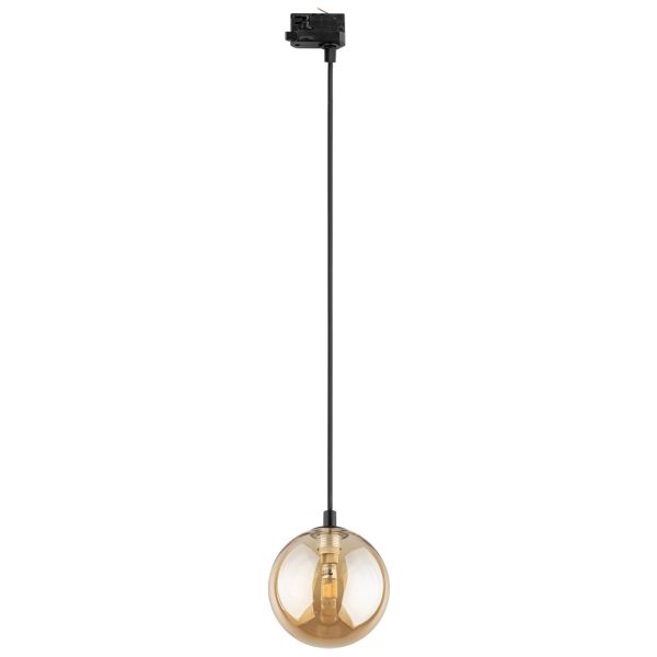 Трековий світильник TK Lighting 11663 Tracer Trójobwodowy Black Amber Glass