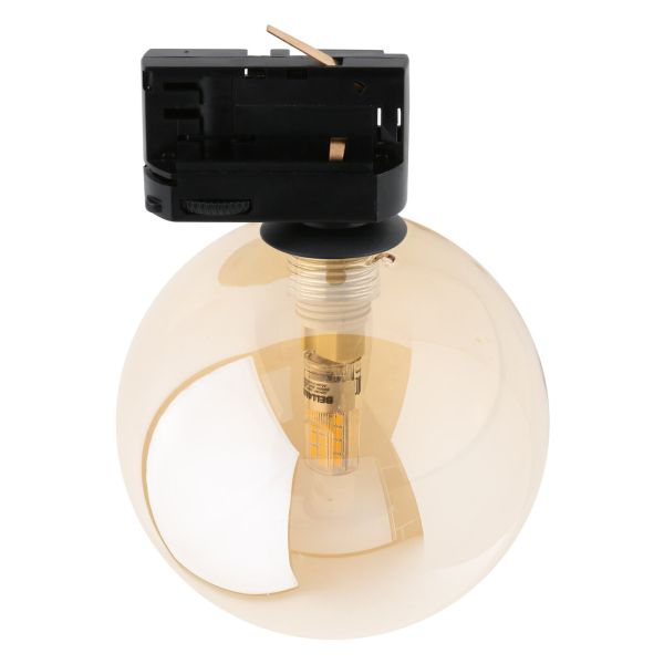 Lampa szynowa TK Lighting 11667 Tracer Trójobwodowy Black Amber Glass