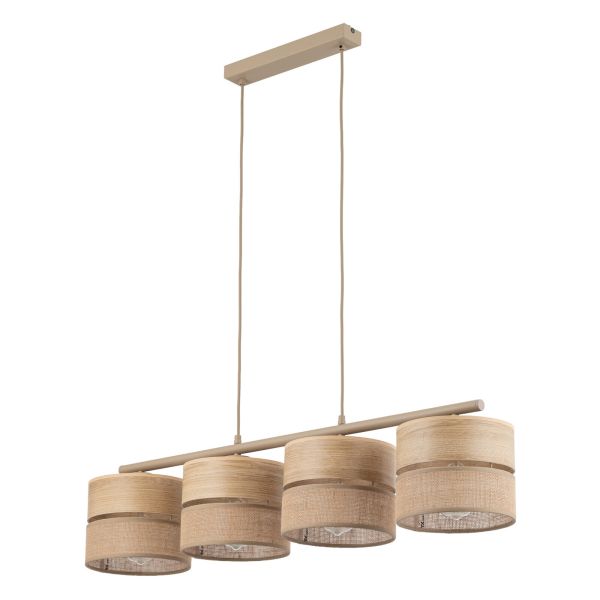 Підвісний світильник TK Lighting 11789 Dorma Wood Juta Lampa Wisząca 4xE27
