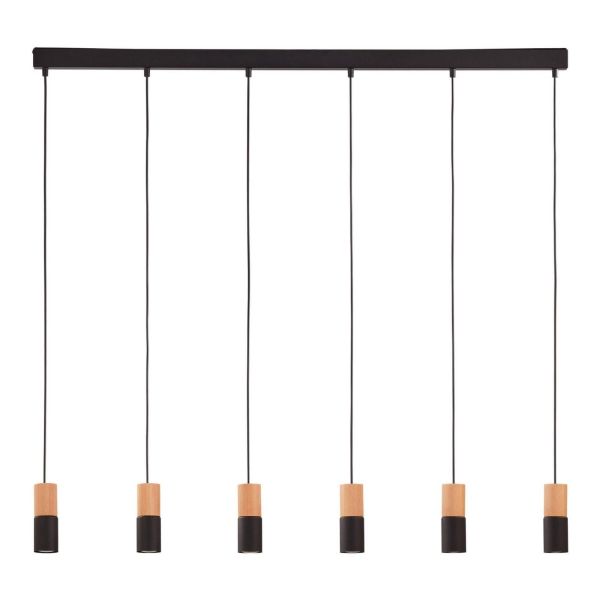 Lampa wisząca TK Lighting 6312 Elit Black/Wood 6