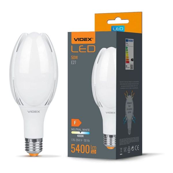 Żarówka ledowa Videx VLE-A108-50274 moc 50W. Rozmiar — A108 z gwintem E27, temperatura barwowa — 4000К