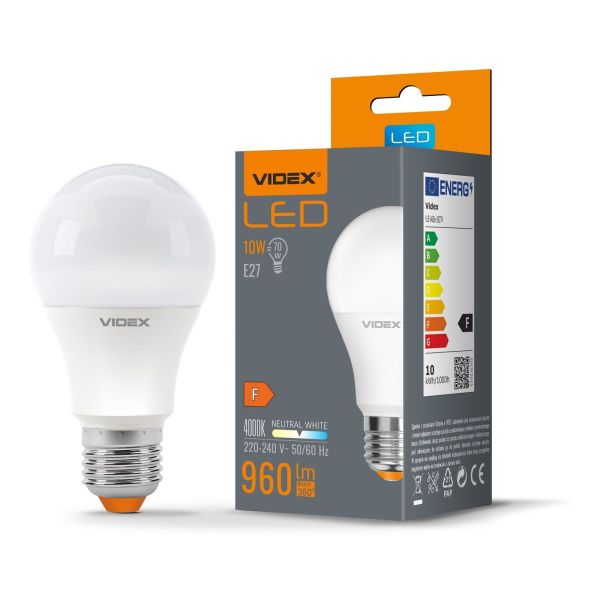 Żarówka ledowa Videx VLE-A60e-10274 moc 10W. Rozmiar — A60 z gwintem E27, temperatura barwowa — 4000К