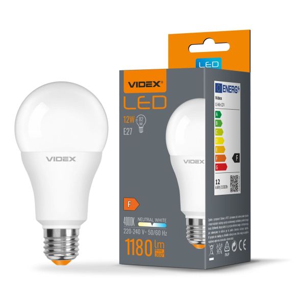 Żarówka ledowa Videx VLE-A60e-12274 moc 12W. Rozmiar — A60 z gwintem E27, temperatura barwowa — 4000К