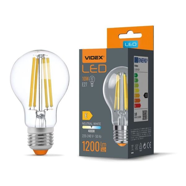 Żarówka ledowa Videx VLE-A60F-10274 moc 10W. Rozmiar — A60 z gwintem E27, temperatura barwowa — 4000К