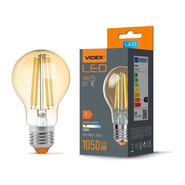 Żarówka ledowa Videx VLE-A60FA-10272 moc 10W. Rozmiar — A60 z gwintem E27, temperatura barwowa — 2200К