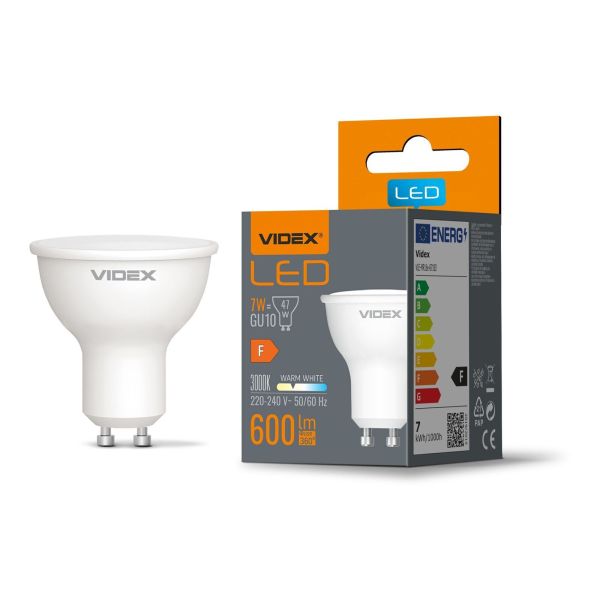 Żarówka ledowa Videx VLE-MR16e-07103 moc 7W. Rozmiar — MR16 z gwintem GU10, temperatura barwowa — 3000К