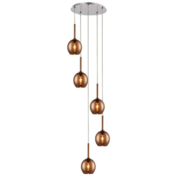 Lampa wisząca Zuma Line MD1629-5B Copper Monic