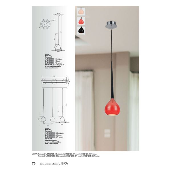 Підвісний світильник Zuma Line MD2128-1W Libra в каталозі виробника